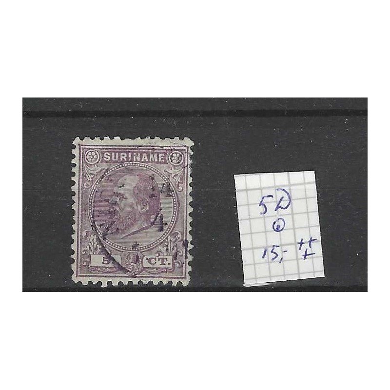 Suriname 5D Willem III 1873 VFU/gebr "NIEUW ROTTERDAM " CV 15++ € Suriname 5D Willem III 1873 VFU/gebr "NIEUW ROTTERDAM " CV 15++ €