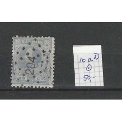 Suriname 10aD Willem III 1873  VFU/gebr CV 50 €