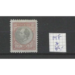 Suriname 14F Willem III 1873  MH/ongebr CV 65 €