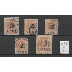 Suriname 21A-D  Hulpzegel tandingen VFU/gebr CV 90 €