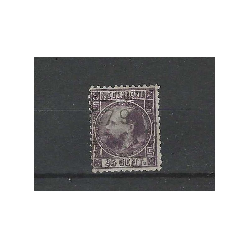 Nederland 11 Willem III met puntstempel 79 VFU/gebr CV 175 € Nederland 11 Willem III met puntstempel 79 VFU/gebr CV 175 €