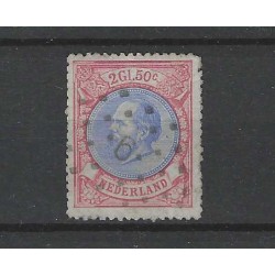 Nederland 29 Willem III met puntstempel 6 VFU/gebr  CV 350 €