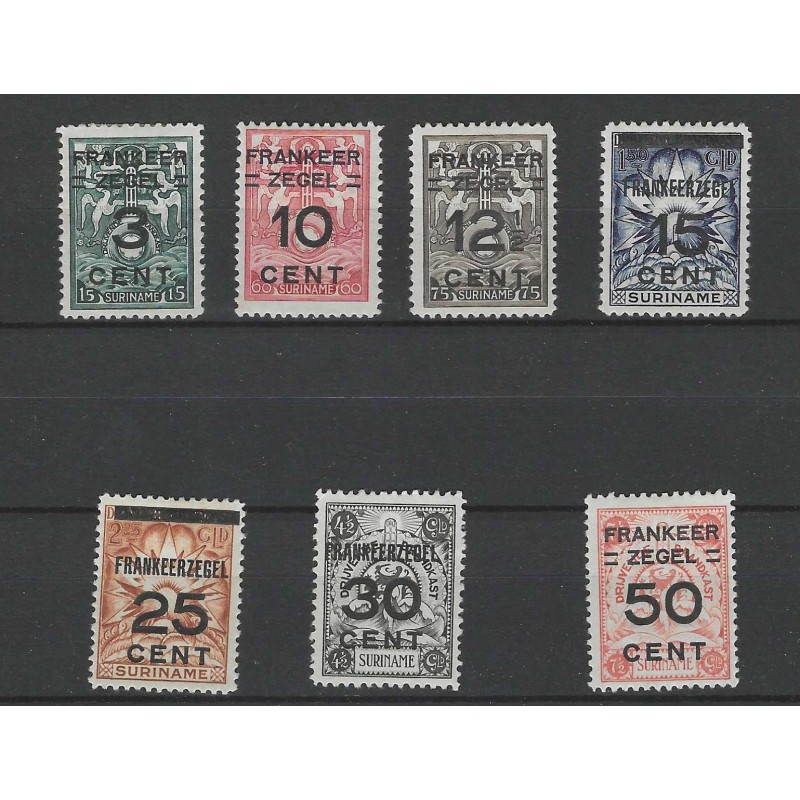 Suriname 130-136 Brandkast-opdrukken MH/ongebr CV 31 € Suriname 130-136 Brandkast-opdrukken MH/ongebr CV 31 €
