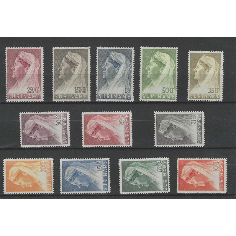 Suriname 167-178 Wilhelmina MH/ongebr CV 73 € Suriname 167-178 Wilhelmina MH/ongebr CV 73 €