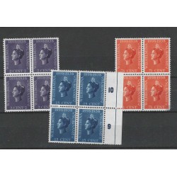 Suriname 187-189 Wilhelmina blokje 4  MNH/ MH/ongebr CV 73 €