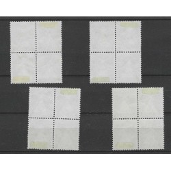 Suriname 247/248, LP29/30 Lepra-zegels blokje 4 VFU/gebr  CV 64+ €