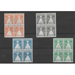 Suriname 247/248, LP29/30 Lepra-zegels blokje 4 VFU/gebr  CV 64+ €