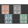 Suriname 247/248, LP29/30 Lepra-zegels blokje 4 VFU/gebr  CV 64+ €
