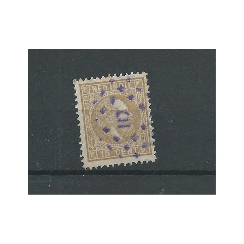 Ned. Indië 11F met puntstempel 117 in paars VFU CV 20+ € Ned. Indië 11F met puntstempel 117 in paars VFU CV 20+ €