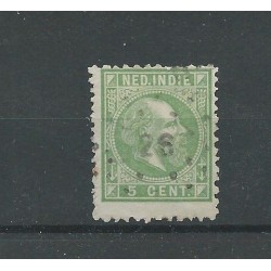 Ned. Indië 8G  11,5x12 Willem III puntstempel 26 CV 25+ €