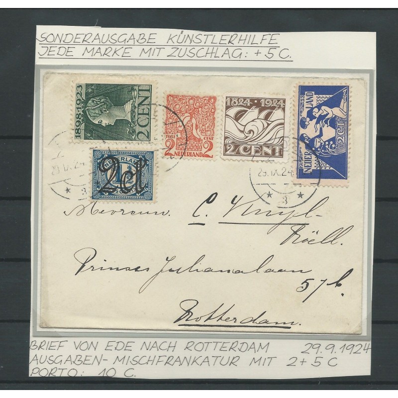Nederland 134 MENGFRANKERING op brief Ede-Rotterdam VFU/gebr CV 100+ € Nederland 134 MENGFRANKERING op brief Ede-Rotterdam VFU/gebr CV 100+ €