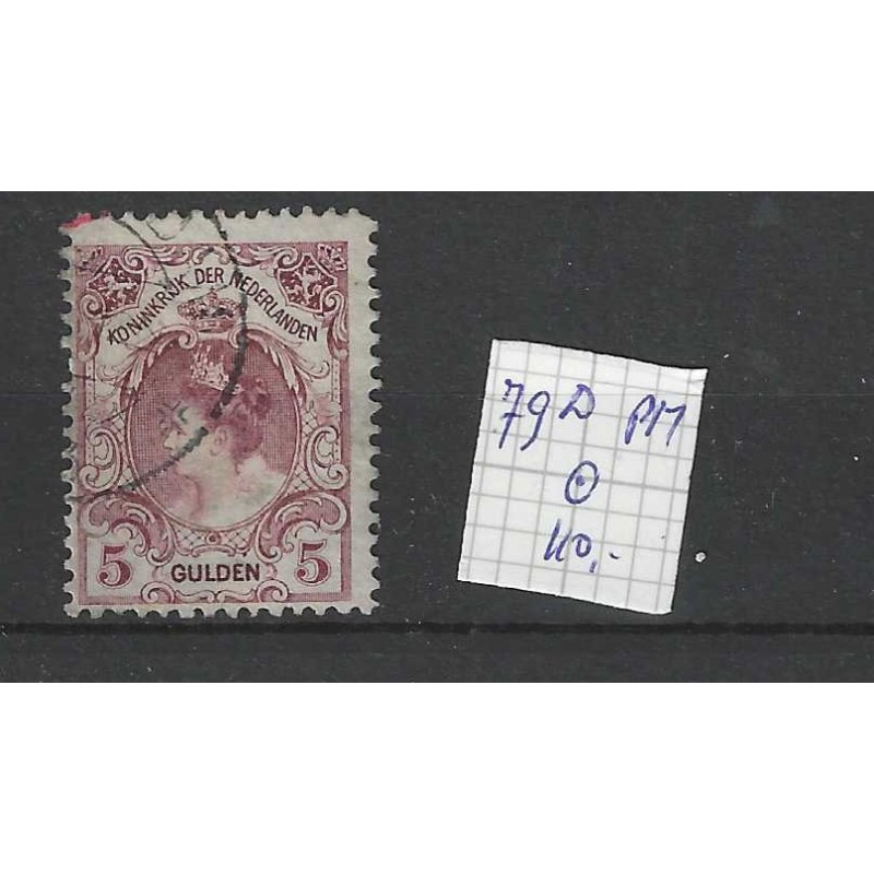 Nederland 79D PM  Wilhelmina met plaatfout PM VFU/gebr  CV 110 €