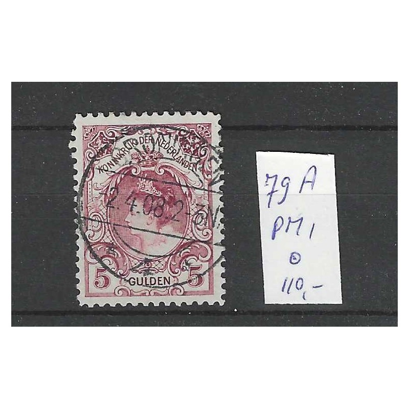 Nederland 79A PM1 Wilhelmina met plaatfout PM1 VFU/gebr CV 110 € Nederland 79A PM1 Wilhelmina met plaatfout PM1 VFU/gebr CV 110 €