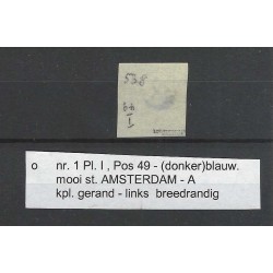 Nederland 1a Willem III 1852 "AMSTERDAM-A" VFU/gebr  CV 200+ €