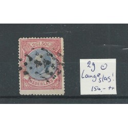 Nederland 29A "LANGE SLAG" Willem III 1872  VFU/gebr  CV 150 €