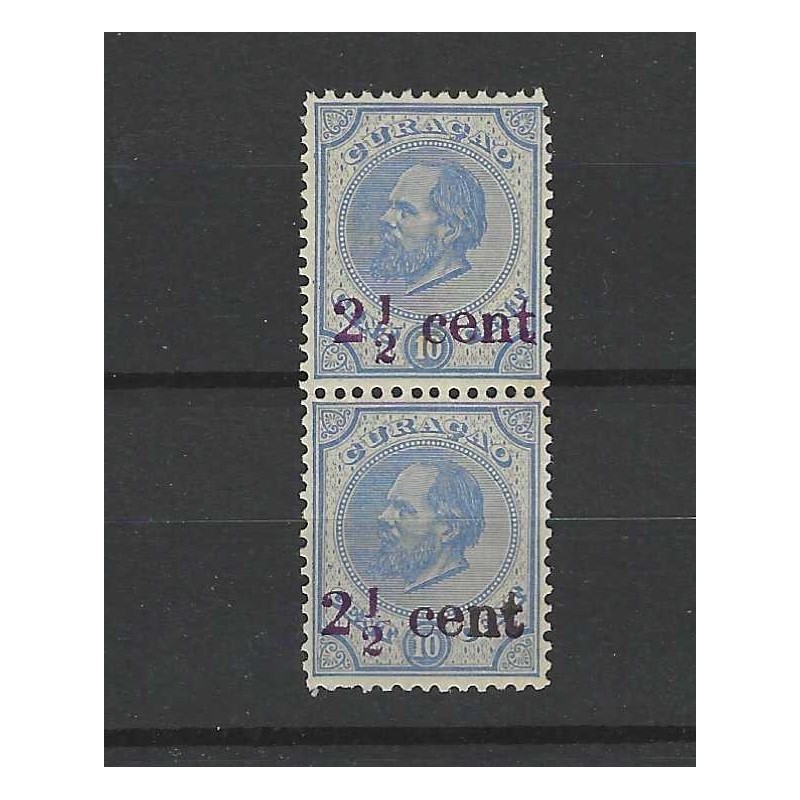 Curacao 24 Hulpzegel vertikaal paartje MNH/postfris CV 150 € Curacao 24 Hulpzegel vertikaal paartje MNH/postfris CV 150 €