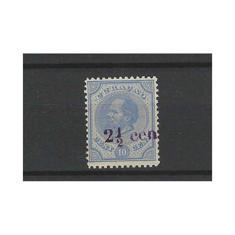 Curacao 24 Hulpzegel verschoven opdruk MNH/postfris CV 75 € Curacao 24 Hulpzegel verschoven opdruk MNH/postfris CV 75 €