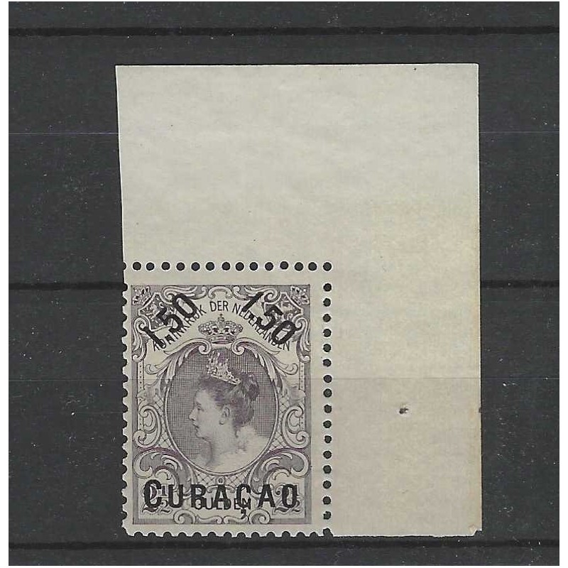 Curacao 28 Frankeerzegel met opdruk MNH/postfris CV 115 € Curacao 28 Frankeerzegel met opdruk MNH/postfris CV 115 €