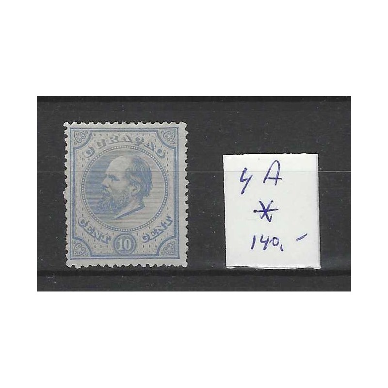Curacao 4A Willem III 1873 MH/ongebr CV 140 € Curacao 4A Willem III 1873 MH/ongebr CV 140 €