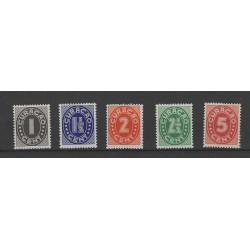 Curacao 121-125 Cijfer serie  MNH/postfris CV 5 €