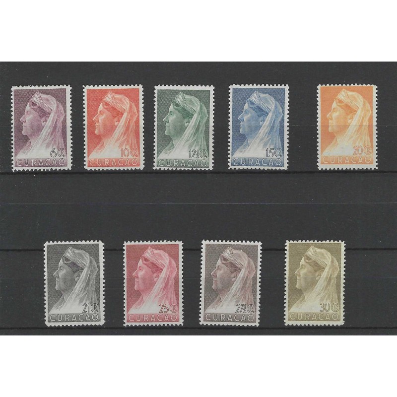Curacao 126-134 Wilhelmina MNH/postfris CV 85 € Curacao 126-134 Wilhelmina MNH/postfris CV 85 €