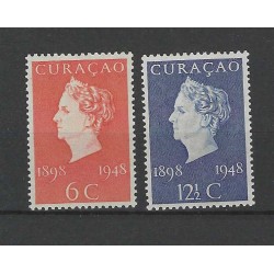 Curacao 196-197 Wilhelmina  VFU/gebr CV 2 €