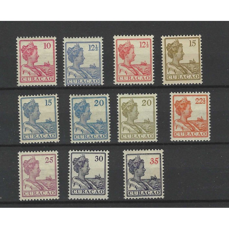 Curacao 57-67 Wilhelmina MNH/postfris CV 330 € Curacao 57-67 Wilhelmina MNH/postfris CV 330 €