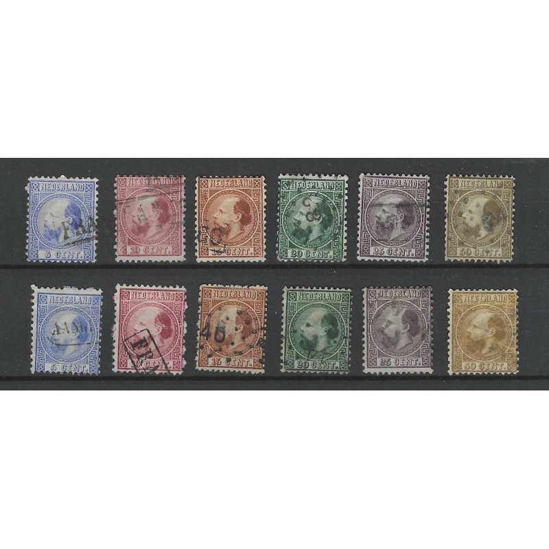 Nederland 7I/12I, 7II/12II Willem III 1867 VFU/gebr CV 910 € Nederland 7I/12I, 7II/12II Willem III 1867 VFU/gebr CV 910 €