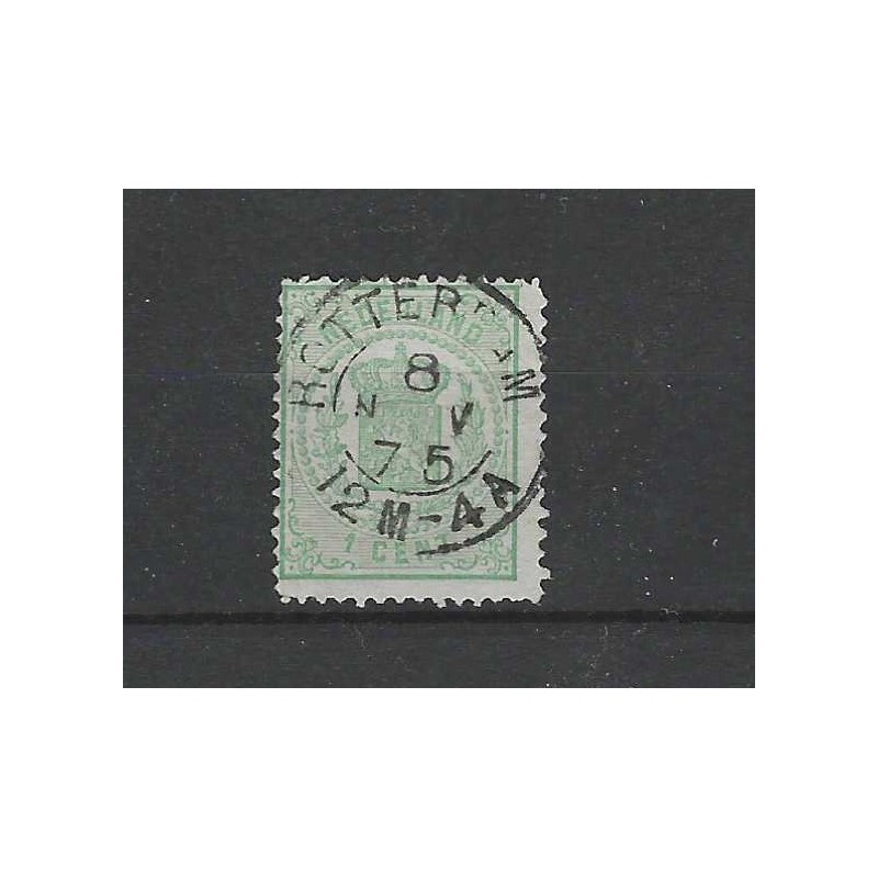 Nederland 15 Wapens 1869 "AMSTERDAM 1875" twee letter VFU/gebr