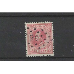 Nederland 21 Willem III met puntstempel  90  VFU/gebr