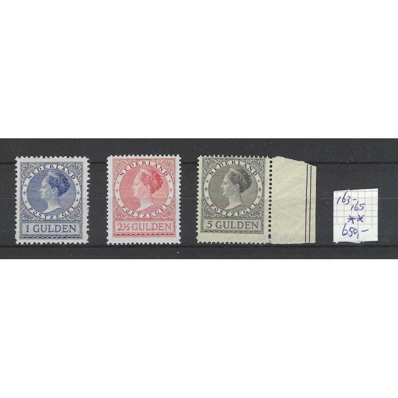 Nederland 163-165 Wilhelmina MNH/postfris CV 650 € Nederland 163-165 Wilhelmina MNH/postfris CV 650 €
