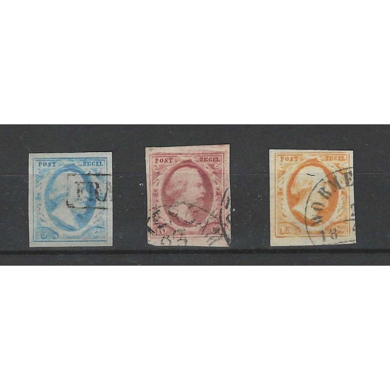 Nederland 1-3 Willem 1852 VFU/gebr CV 240 € Nederland 1-3 Willem 1852 VFU/gebr CV 240 €