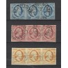 Nederland 1-3  Willem 1852 strippen van 3 VFU/gebr CV 1950 €