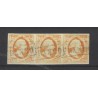 Nederland 1-3  Willem 1852 strippen van 3 VFU/gebr CV 1950 €