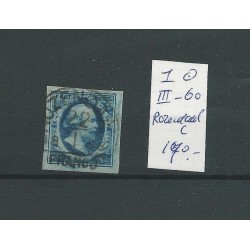 Nederland  1 plt III-60  met "ROZENDAAL-C"  Luxe  CV 170 €