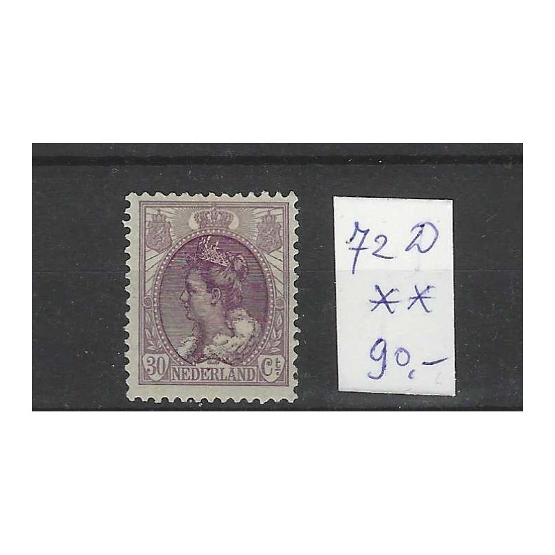 Nederland 72D Wilhelmina 30ct MNH/postfris CV 90 € Nederland 72D Wilhelmina 30ct MNH/postfris CV 90 €