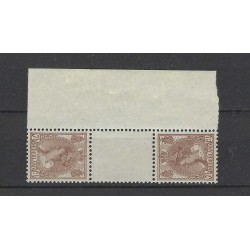 Nederland 61b-61c KEERDRUKKEN Wilhelmina MNH/postfris CV 1000 €