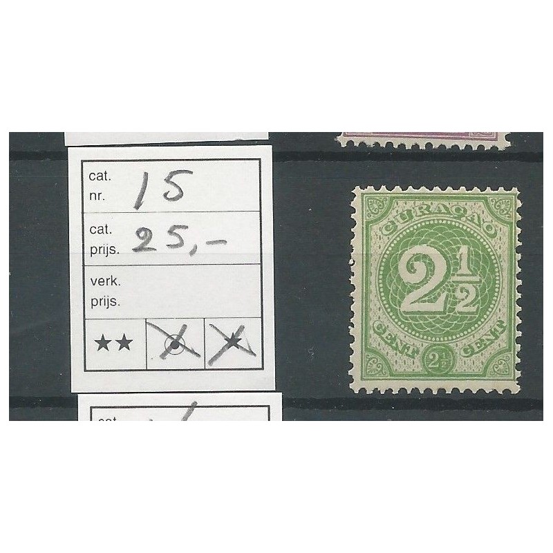 Curacao 15 Cijfer 2,5 ct MNH/postfris CV 25 € Curacao 15 Cijfer 2,5 ct MNH/postfris CV 25 €
