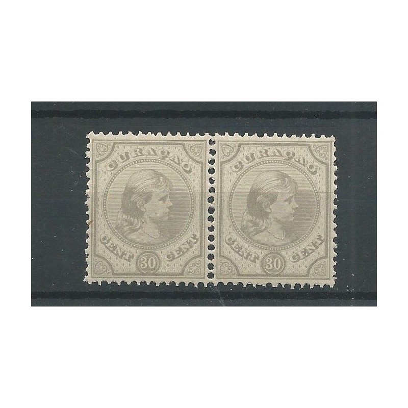 Curacao 23 Wilhelmina 20 ct paartje MNH/postfris CV 30 € Curacao 23 Wilhelmina 20 ct paartje MNH/postfris CV 30 €