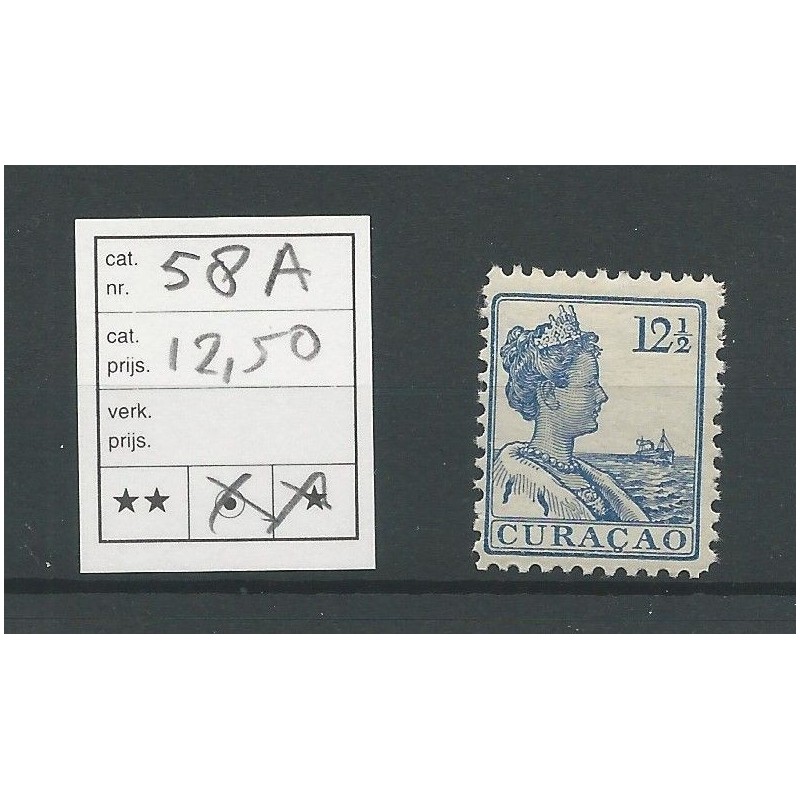 Curacao 58A Wilhelmina MNH/postfris CV 12,5 € Curacao 58A Wilhelmina MNH/postfris CV 12,5 €