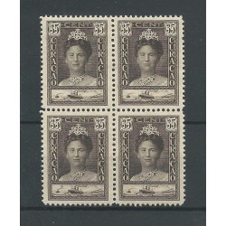 Curacao 99 Wilhelmina  blok van 4 MNH/postfris CV  40 €