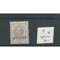 Curacao 8 met SPECIMEN-opdruk  MH/ongebr CV 70 €