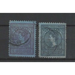 Ned. Indie 60-61 Wilhelmina  VFU/gebr  CV 60 €  Luxe !!