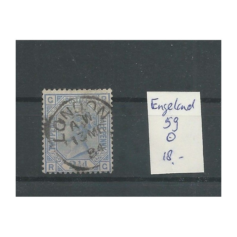 Engeland nr 59 Queen Victoria 1881 VFU/gebr CV 18 € Engeland nr 59 Queen Victoria 1881 VFU/gebr CV 18 €