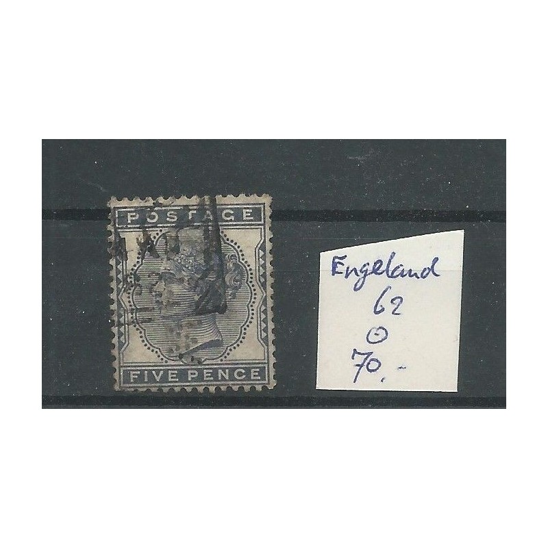 Engeland nr 62 Queen Victoria 1881 VFU/gebr CV 70 € Engeland nr 62 Queen Victoria 1881 VFU/gebr CV 70 €