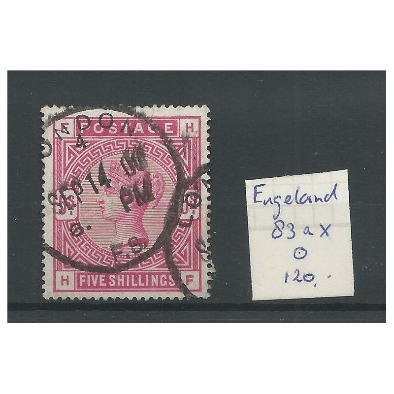 Engeland nr 83ax Queen Victoria 1884 VFU/gebr CV 120 € Engeland nr 83ax Queen Victoria 1884 VFU/gebr CV 120 €