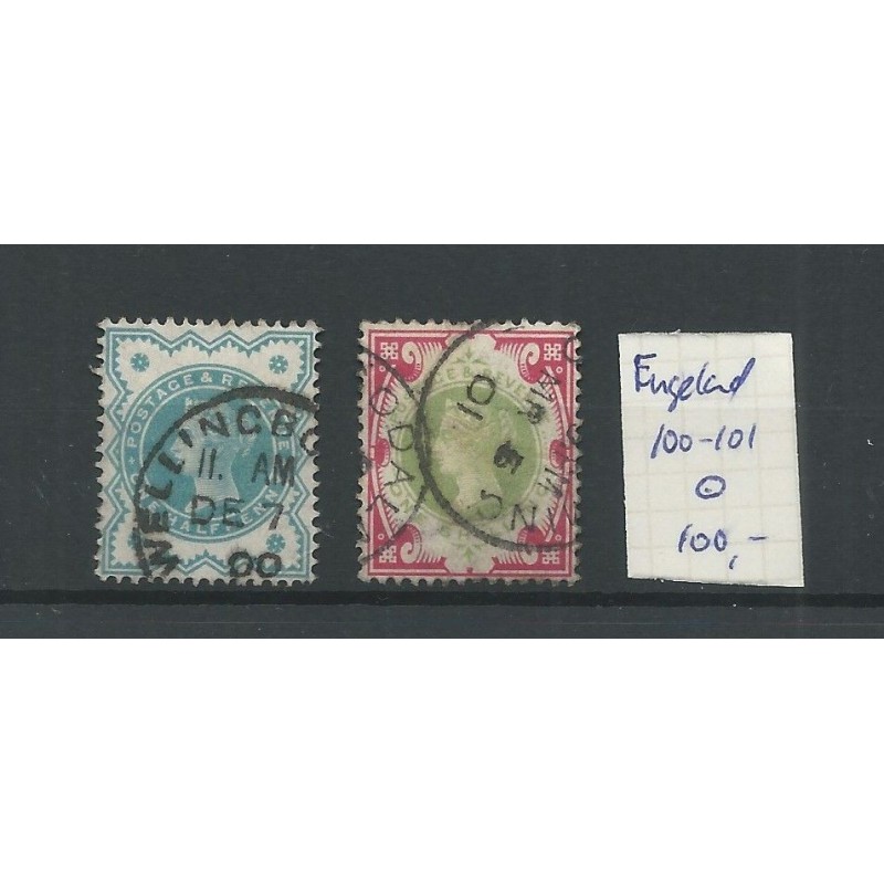 Engeland nr 100-101 Queen Victoria 1900 VFU/gebr CV 100 € Engeland nr 100-101 Queen Victoria 1900 VFU/gebr CV 100 €