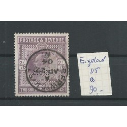 Engeland  nr 115 King Edward VII 1902 VFU/gebr  CV 90 €