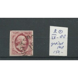 Nederland  2 plt IV-88 met geribd papier VFU/gebr  CV  150+ €