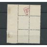 Suriname 16 Hoekblok met Velrandteken P.Z. in rood VFU/gebr  CV  ?? €
